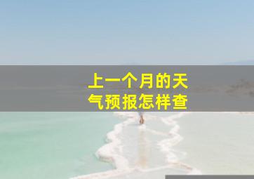 上一个月的天气预报怎样查