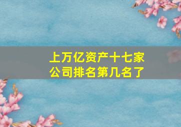 上万亿资产十七家公司排名第几名了