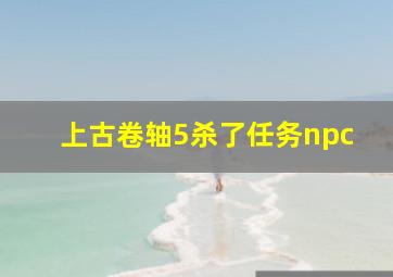 上古卷轴5杀了任务npc