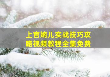 上官婉儿实战技巧攻略视频教程全集免费