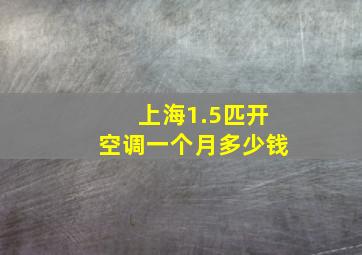 上海1.5匹开空调一个月多少钱