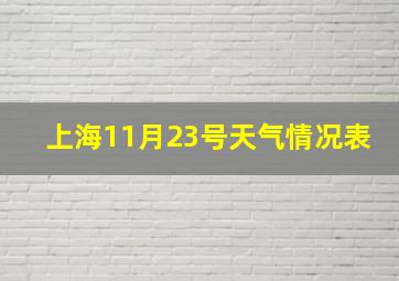 上海11月23号天气情况表