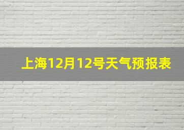 上海12月12号天气预报表