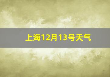 上海12月13号天气