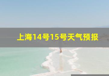 上海14号15号天气预报