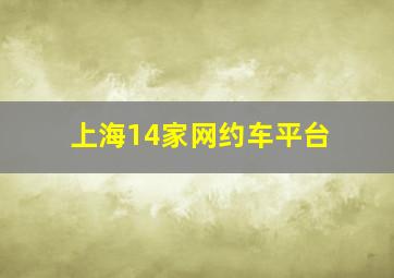 上海14家网约车平台