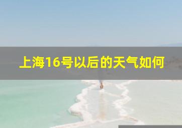 上海16号以后的天气如何