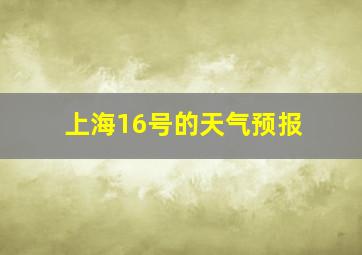 上海16号的天气预报