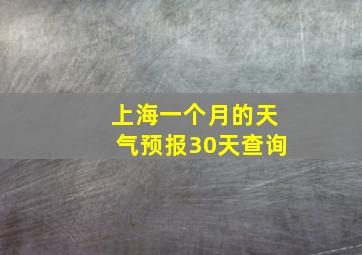 上海一个月的天气预报30天查询