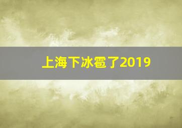 上海下冰雹了2019