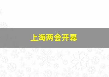 上海两会开幕