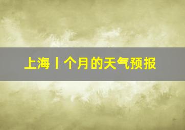 上海丨个月的天气预报