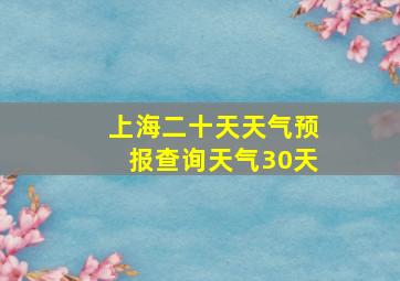 上海二十天天气预报查询天气30天