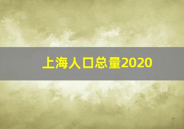 上海人口总量2020