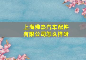 上海佛杰汽车配件有限公司怎么样呀