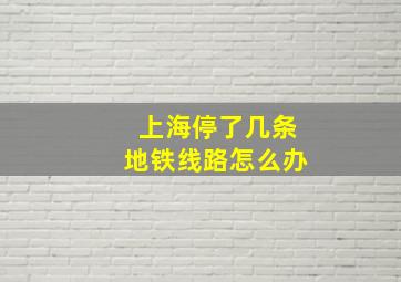 上海停了几条地铁线路怎么办