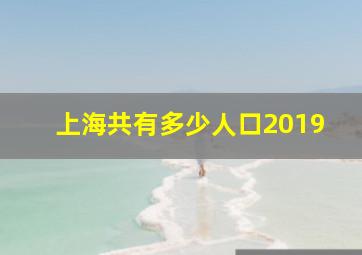 上海共有多少人口2019