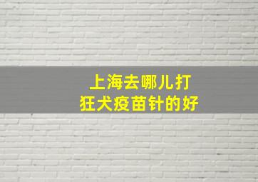 上海去哪儿打狂犬疫苗针的好