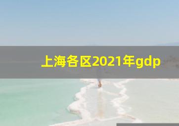 上海各区2021年gdp