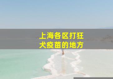 上海各区打狂犬疫苗的地方