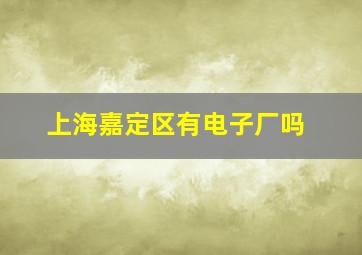 上海嘉定区有电子厂吗