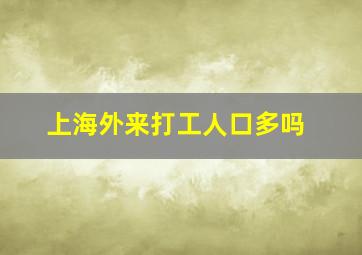 上海外来打工人口多吗