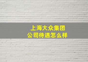 上海大众集团公司待遇怎么样