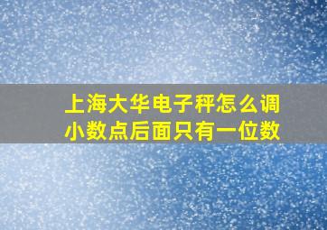 上海大华电子秤怎么调小数点后面只有一位数