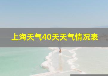 上海天气40天天气情况表