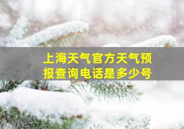 上海天气官方天气预报查询电话是多少号