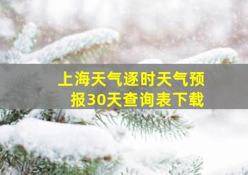 上海天气逐时天气预报30天查询表下载