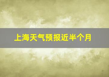 上海天气预报近半个月