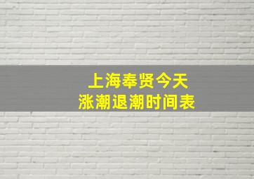 上海奉贤今天涨潮退潮时间表