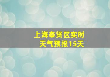 上海奉贤区实时天气预报15天