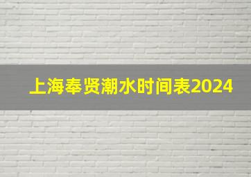 上海奉贤潮水时间表2024