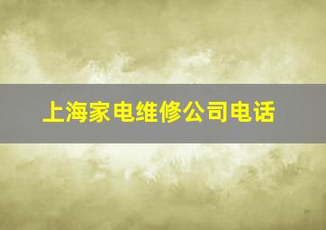 上海家电维修公司电话