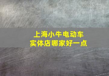 上海小牛电动车实体店哪家好一点