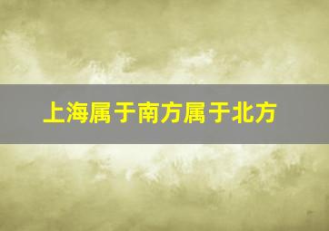 上海属于南方属于北方