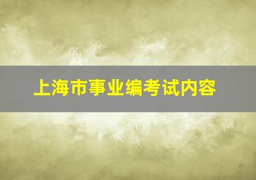 上海市事业编考试内容