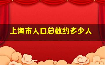 上海市人口总数约多少人