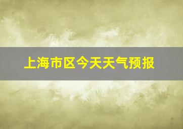 上海市区今天天气预报