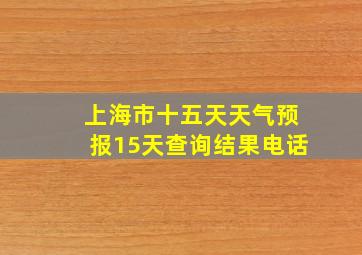 上海市十五天天气预报15天查询结果电话