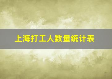 上海打工人数量统计表