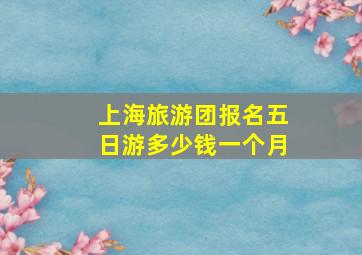 上海旅游团报名五日游多少钱一个月