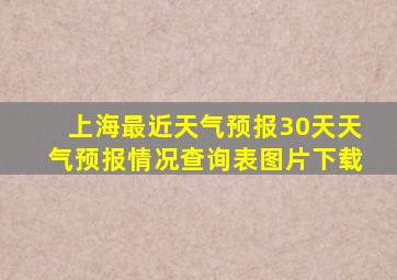 上海最近天气预报30天天气预报情况查询表图片下载