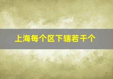 上海每个区下辖若干个