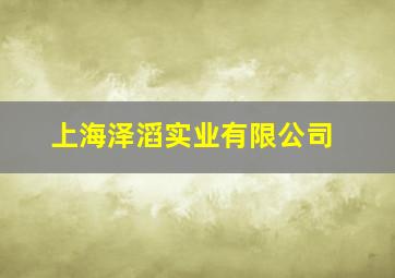 上海泽滔实业有限公司