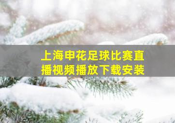 上海申花足球比赛直播视频播放下载安装