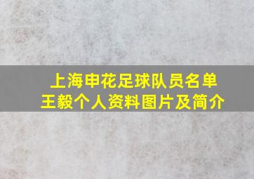 上海申花足球队员名单王毅个人资料图片及简介