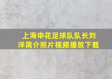 上海申花足球队队长刘洋简介照片视频播放下载